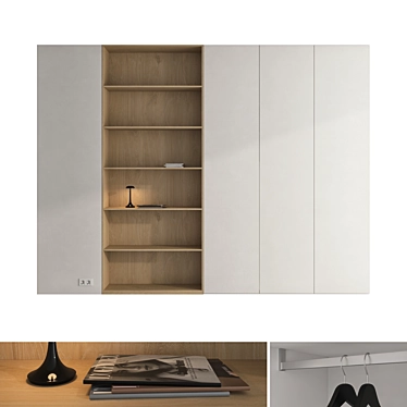 Modern Wardrobe Set 3D Model 3D model image 1 