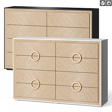 Modern Chic Deco Dresser Large 3D model image 1 