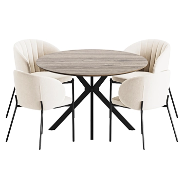 Modern Shell Dining Set, Ralf 3D model image 1 