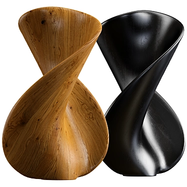 Wood & Metal Sculpture: 3D Model 3D model image 1 