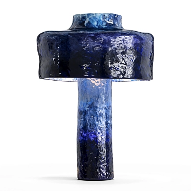 Handmade Blue Ceramic Table Lamp 3D model image 1 