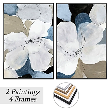 Artwork Set with Various Frames 3D model image 1 