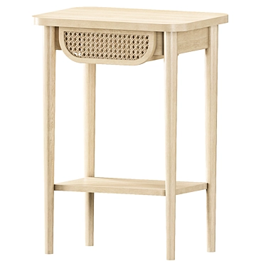 Rattan Bedside Table, Buisseau 3D model image 1 