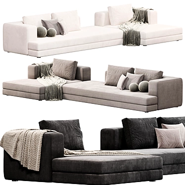 Modern Maxalto Arbiter Chaise Sofa 3D model image 1 