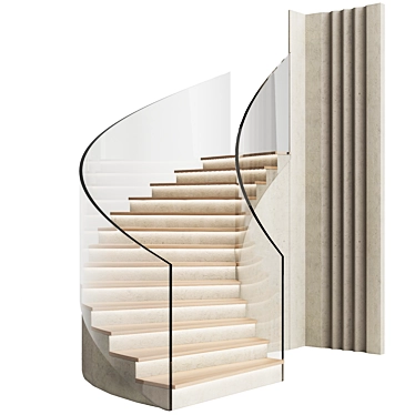 Modern Decorative Panel Staircase 3D model image 1 