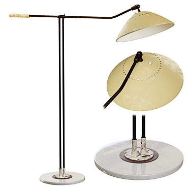 Vintage Stilnovo Adjustable Floor Lamp 3D model image 1 