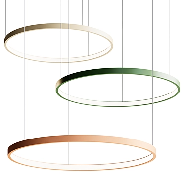 Modern Rings Pendant Light 3D model image 1 