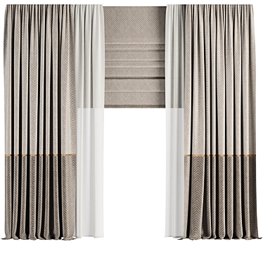 Modern Curtain Set M16 3D model image 1 