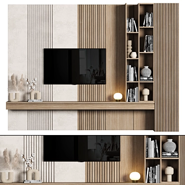 Modular 4K TV Wall Suite 3D model image 1 