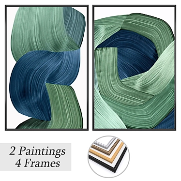 Gallery Wall Art Set with Frames 3D model image 1 