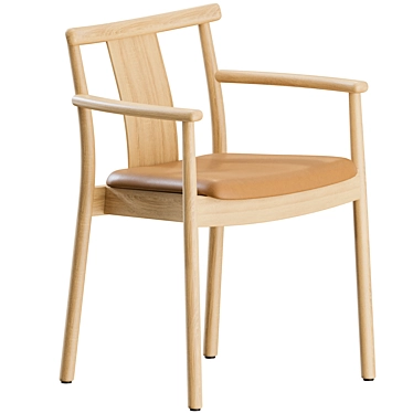 Modern Merkur Dining Chair Pair 3D model image 1 