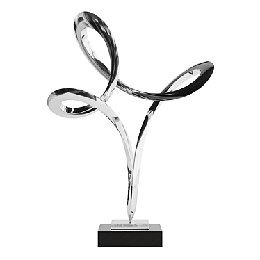 Modern Abstract Steel Waving Sculpture 3D model image 1 