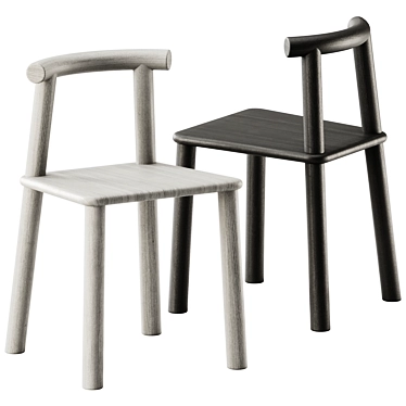 Sleek Midi Open Back Chair 3D model image 1 