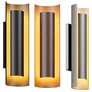 Industrial Chic Curved LED Sconce 3D model image 1 