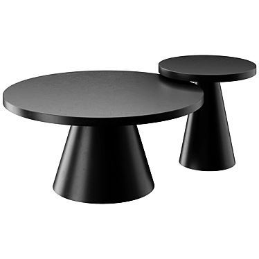 Leeds Ceramic Coffee Table Black 3D model image 1 