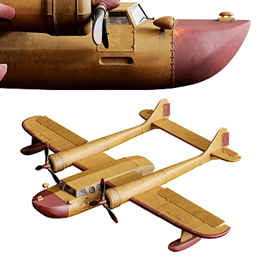 Vintage-inspired Conwing L-16 Aircraft 3D model image 1 