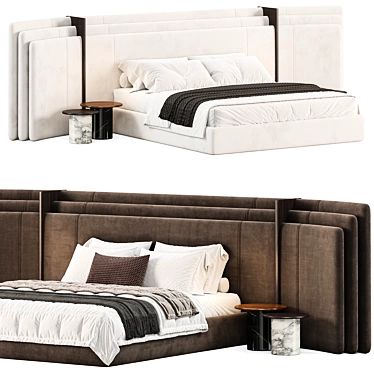 Sleek Mariposa Bed Design 3D model image 1 