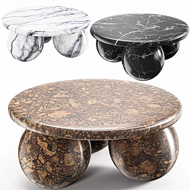 Emperador Marble Coffee Table 3D Model 3D model image 1 