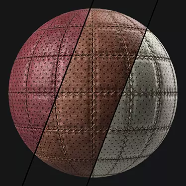 Premium Stitched Leather Texture 3D model image 1 