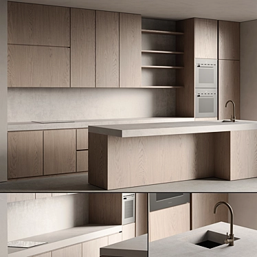 Modern Kitchen 3D Model Max 3D model image 1 