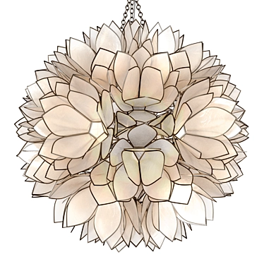 Elegant Capiz Flower Pendant Light 3D model image 1 