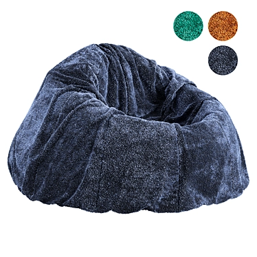 Luxurious Giant Sheepskin Beanbag Graphite 3D model image 1 