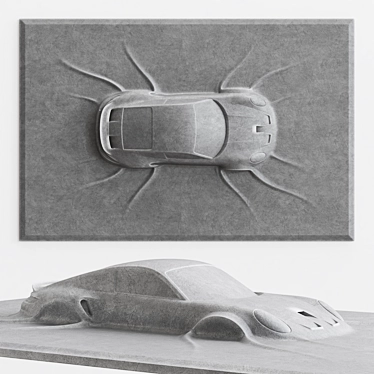 Porsche 911 GTS Wall Sculpture 3D model image 1 