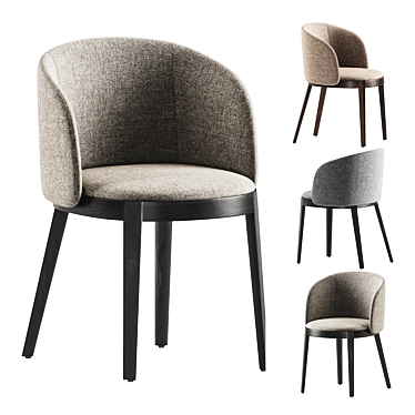 Elegant Calligaris Adel Velvet Chair 3D model image 1 