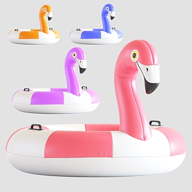 Inflatable Pink Flamingo Pool Float 3D model image 1 