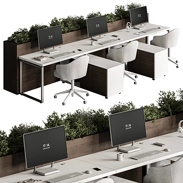 Office Furniture Set for Employees 3D model image 1 