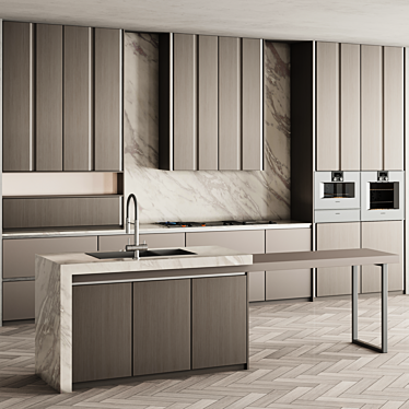 Exclusive Gaggenau Kitchen Island Set 3D model image 1 