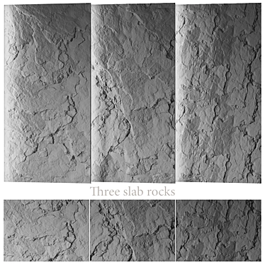 High-Res Seamless Rock Slab Set 3D model image 1 