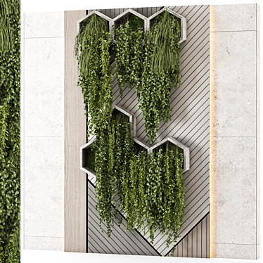  Concrete Base Vertical Indoor Garden 3D model image 1 