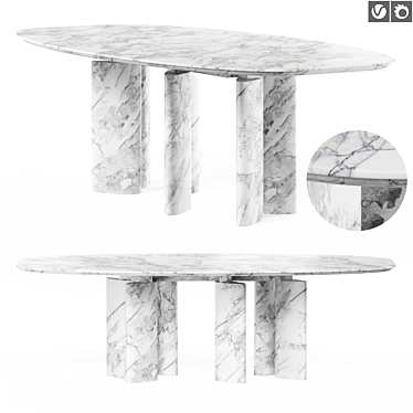 Sculptural Marble Table 3D 3D model image 1 