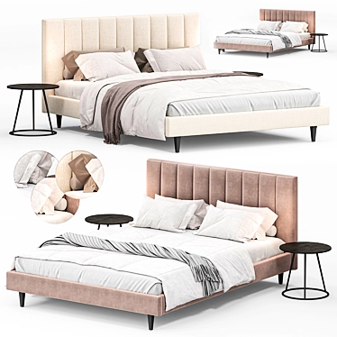 Modern Hartley Bed Frame by RoomandBoard 3D model image 1 