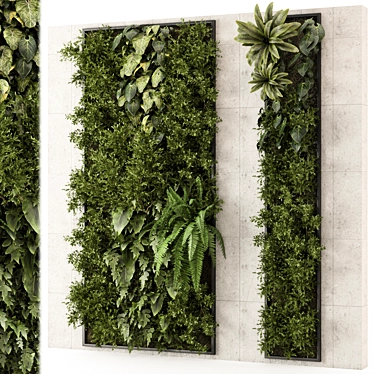 Modern Vertical Garden Concrete Set 3D model image 1 