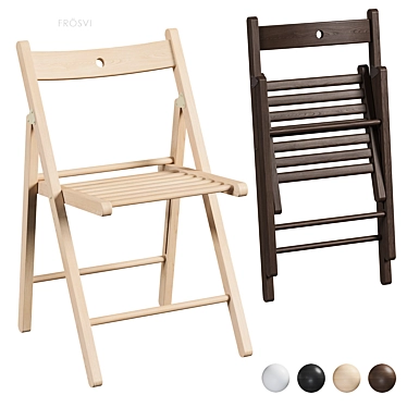 Versatile Folding FRÖSVI Chair, 4 Colors 3D model image 1 