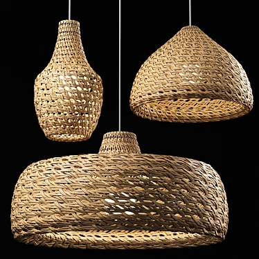 Rattan Pendant Lights Trio\Carbona 3D model image 1 