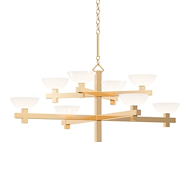 Elegant Gold Chandelier Lighting 3D model image 1 