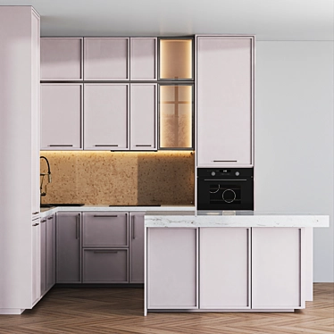  Modern Kitchen with Island M06 3D model image 1 