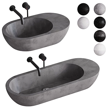 Terrazzo Concrete Vessel Sinks Mixrock 3D model image 1 