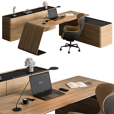 Executive Office Furniture Set 3D model image 1 