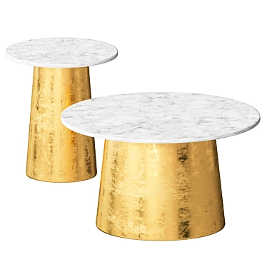 Sleek Marble Coffee Table 3D model image 1 