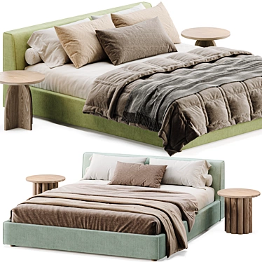 Luxury Sava Bed Furnishing Solution 3D model image 1 