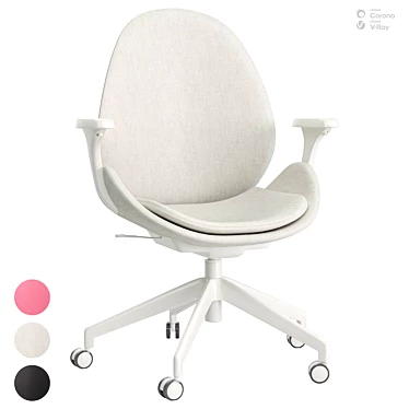 Ergonomic Hattefjall Office Chair Beige 3D model image 1 