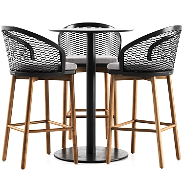  Italian Design Table Stool Combo 3D model image 1 