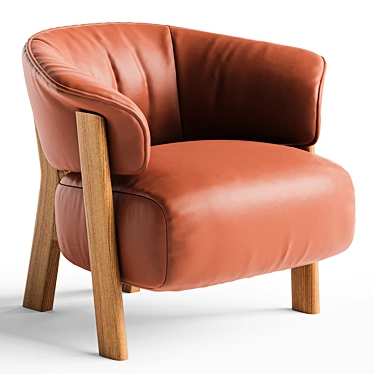 Elegant Modern Back Wing Armchair 3D model image 1 