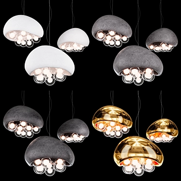 Modern Bubbles Pendant Lamp 3D model image 1 