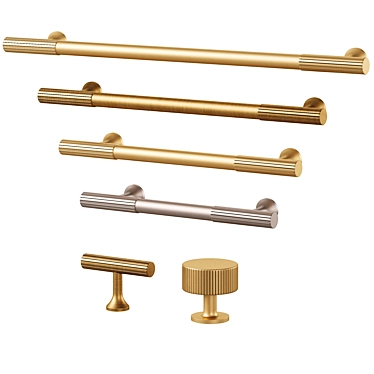 KANA Meraki Brass Handles Set 3D model image 1 