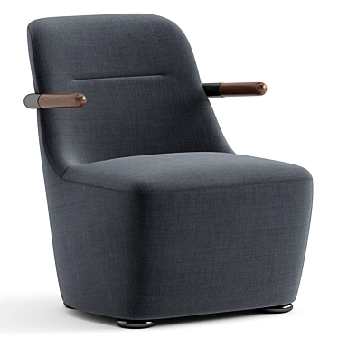 Velvet Fabric Jackson Armchair 3D model image 1 